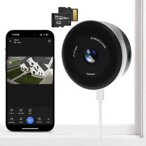 Window Camera for Home Security, 2K 3MP Indoor Security Camera with 64GB Card, WiFi 6 Dual Band 2.4/5.8GHz, UltraColor Night Vision, AI Human Detection, 105° Wide View, Glass Mount No Drill Window Camera for Home Security, 2K 3MP Indoor Security Camera with 64GB Card, WiFi 6 Dual Band 2.4/5.8GHz, UltraColor Night Vision, AI Human Detection, 105° Wide View, Glass Mount No Drill