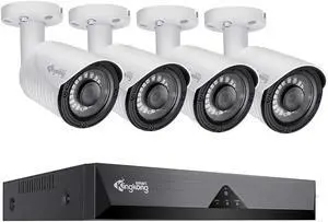 5MP Poe Home Security Camera System, 8CH NVR Recorder, 4pcs POE IP Camera Outdoor, 2592X1944P, 3.6mm Lens, 100ft Night Vision, IP67 Waterproof, Motion Alert H.265 (White) 5MP Poe Home Security Camera System, 8CH NVR Recorder, 4pcs POE IP Camera Outdoor, 2592X1944P, 3.6mm Lens, 100ft Night Vision, IP67 Waterproof, Motion Alert H.265 (White)