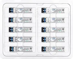 1000Base-LX SFP Transceiver, 1.25G Single Mode LC Module with DDM, 1310nm 20km Mini-Gbic Compatible with Cisco GLC-LH-SMD, Ubiquiti UniFi and More (10-Pack) 1000Base-LX SFP Transceiver, 1.25G Single Mode LC Module with DDM, 1310nm 20km Mini-Gbic Compatible with Cisco GLC-LH-SMD, Ubiquiti UniFi and More (10-Pack)