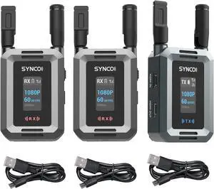 SYNCO XVision HD One Transmitter Two Receiver Wireless Video Transmission System SYNCO XVision HD One Transmitter Two Receiver Wireless Video Transmission System