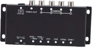 4 Channel Car Parking Camera Video Splitter, Mini Color Video Quads Multiplexer, CCTV Splitter with Mirror Image, Remote Control & 1080P Real Time Monitoring 4 Channel Car Parking Camera Video Splitter, Mini Color Video Quads Multiplexer, CCTV Splitter with Mirror Image, Remote Control & 1080P Real Time Monitoring