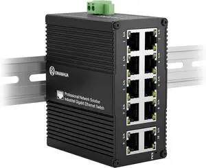 Mini Industrial 10 Ports Gigabit Switch, USB-C 5V or DC 9-56V Mini Industrial 10 Ports Gigabit Switch, USB-C 5V or DC 9-56V