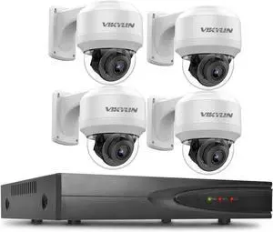VIKYLIN Plug & Play 4K 8CH PoE NVR Recorder and 4pcs 5MP PTZ PoE IP Camera Outdoor with Mic/Audio,Security Pan Tilt 4X Optical Zoom/2.8~12mm Lens,Human/Vehicle Detection VIKYLIN Plug & Play 4K 8CH PoE NVR Recorder and 4pcs 5MP PTZ PoE IP Camera Outdoor with Mic/Audio,Security Pan Tilt 4X Optical Zoom/2.8~12mm Lens,Human/Vehicle Detection