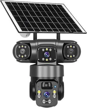 Tri-Lens Solar WiFi PTZ Security IP Camera Tri-Lens Solar WiFi PTZ Security IP Camera
