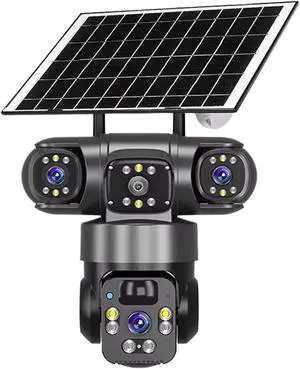 Tri-Lens Solar WiFi PTZ Outdoor Security Camera Tri-Lens Solar WiFi PTZ Outdoor Security Camera