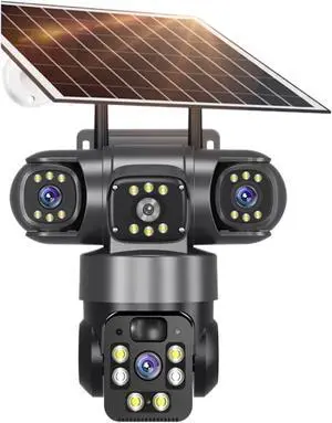 12MP 6K 3 Lens 3 Screen 4G Solar Outdoor Security Camera 12MP 6K 3 Lens 3 Screen 4G Solar Outdoor Security Camera