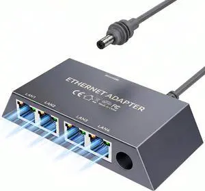 4-Port LAN Adapter Up to 1Gbps for Starlink Standard 4X, Gen 3 & Mini, 4 Devices Connected Simultaneously, 1-to-4 RJ45 Wired Ethernet Switch, Click-Lock Design for RV, Boat & Home Office 4-Port LAN Adapter Up to 1Gbps for Starlink Standard 4X, Gen 3 & Mini, 4 Devices Connected Simultaneously, 1-to-4 RJ45 Wired Ethernet Switch, Click-Lock Design for RV, Boat & Home Office