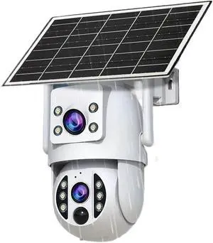 4MP Dual Lens Solar Battery PTZ Outdoor WiFi Security Camera 4MP Dual Lens Solar Battery PTZ Outdoor WiFi Security Camera