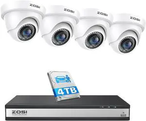 ZOSI 1080P 16CH H.265+ Security DVR System with 4TB HDD & AI Human/Vehicle Detection, Includes 4 Pack 2MP Dome Cameras with 80ft Night Vision, Hybrid 4-in-1, 24/7 Recording, Remote Access. ZOSI 1080P 16CH H.265+ Security DVR System with 4TB HDD & AI Human/Vehicle Detection, Includes 4 Pack 2MP Dome Cameras with 80ft Night Vision, Hybrid 4-in-1, 24/7 Recording, Remote Access.