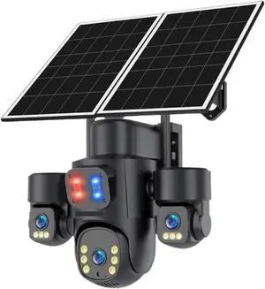 4G Solar PTZ Outdoor 3-Screen Wireless Security IP Camera 4G Solar PTZ Outdoor 3-Screen Wireless Security IP Camera