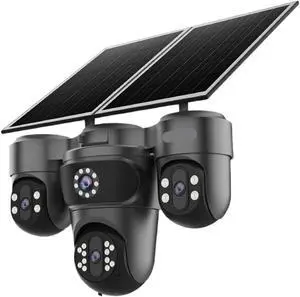 20MP 4G AOV Solar Outdoor CCTV Camera Three PTZ Four Screens Surveillance Camera 20MP 4G AOV Solar Outdoor CCTV Camera Three PTZ Four Screens Surveillance Camera