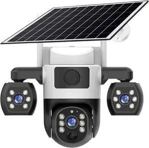 6MP 4G WiFi Solar Outdoor PTZ Camera Triple Lens Security Surveillance Camera 6MP 4G WiFi Solar Outdoor PTZ Camera Triple Lens Security Surveillance Camera