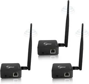 Wireless Bridge,2.4G Point to Point Outdoor 1KM Long Range WiFi Bridges for PtP/PtMP with High Gain Antenna, Type-C Adapter, RJ45 Ethernet Port (Black) (3 Pack TX) Wireless Bridge,2.4G Point to Point Outdoor 1KM Long Range WiFi Bridges for PtP/PtMP with High Gain Antenna, Type-C Adapter, RJ45 Ethernet Port (Black) (3 Pack TX)