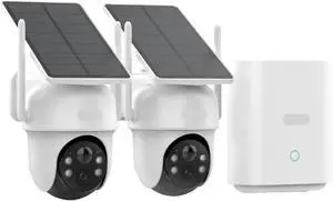 3MP Wireless 2-Cam PTZ Security Camera Kit 360° Surveillance Camera Set with Base Station 3MP Wireless 2-Cam PTZ Security Camera Kit 360° Surveillance Camera Set with Base Station