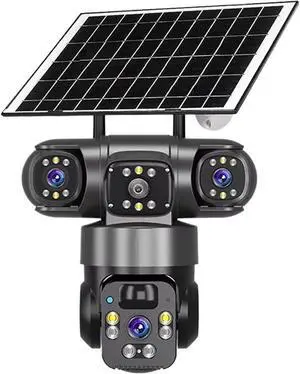 V380 6K Triple Screen 4G WiFi Solar PTZ Battery Outdoor Security CCTV Camer V380 6K Triple Screen 4G WiFi Solar PTZ Battery Outdoor Security CCTV Camer