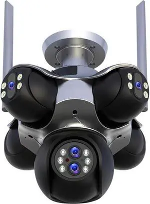 24MP Outdoor Pan Tilt,10X Zoom Outdoor Security Camera, 6-Lens 4 Wide Angle & Telephoto PTZ Camera with 6 Motors,IP66 Waterproof, Dual Light Night Vision, Human Motion Alert, 5-Way Sync Recording 24MP Outdoor Pan Tilt,10X Zoom Outdoor Security Camera, 6-Lens 4 Wide Angle & Telephoto PTZ Camera with 6 Motors,IP66 Waterproof, Dual Light Night Vision, Human Motion Alert, 5-Way Sync Recording