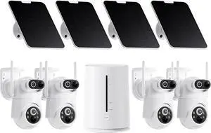 Solar Security Camera Wireless Outdoor Dual-Lens 2K Cameras System for Home Color Night Vision 32GB Local Storage PIR AI Human Detection No Subscription Fee 4Pack Solar Security Camera Wireless Outdoor Dual-Lens 2K Cameras System for Home Color Night Vision 32GB Local Storage PIR AI Human Detection No Subscription Fee 4Pack