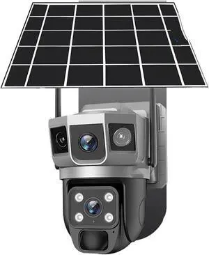 4G Solar IP Camera WiFi CCTV 12MP Dual Lens Triple Screen PTZ Auto Tracking 6K Curious Security Surveillance V380 Pro Camera 4G Solar IP Camera WiFi CCTV 12MP Dual Lens Triple Screen PTZ Auto Tracking 6K Curious Security Surveillance V380 Pro Camera
