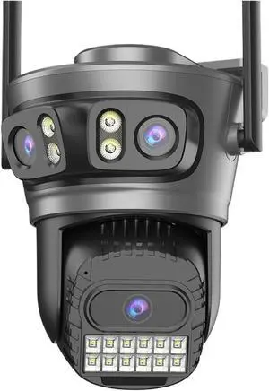 6K 15MP Three Lens Three Screens PTZ WiFi IP Camera AI Human Detection 2.4Ghz & 5Ghz WiFi Smart Outdoor Surveillance Camera 6K 15MP Three Lens Three Screens PTZ WiFi IP Camera AI Human Detection 2.4Ghz & 5Ghz WiFi Smart Outdoor Surveillance Camera