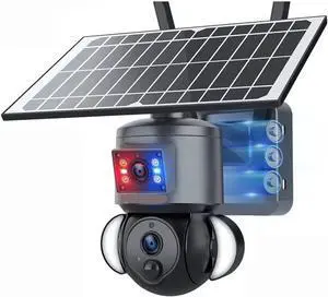 4K 8MP Solar Camera 4G SIM/WiFi Security Outdoor Dual Lens Recording Humanoid Tracking Color Night Vision PTZ Cam 4K 8MP Solar Camera 4G SIM/WiFi Security Outdoor Dual Lens Recording Humanoid Tracking Color Night Vision PTZ Cam