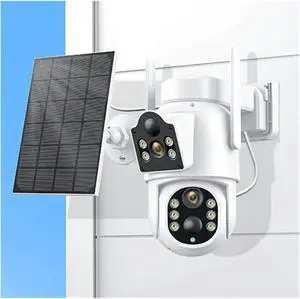 Solar IP Camera WiFi Outdoor Dual Lens PTZ Security Camera 4MP HD Built in Battery Solar Panel Wireless Camera PIR Alarm Solar IP Camera WiFi Outdoor Dual Lens PTZ Security Camera 4MP HD Built in Battery Solar Panel Wireless Camera PIR Alarm