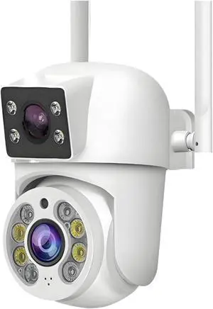 8MP WiFi IP Camera PTZ Dual Lens Dual Screen Manual Detection Full Color Night Vision Outdoor Security Surveillance Camera 8MP WiFi IP Camera PTZ Dual Lens Dual Screen Manual Detection Full Color Night Vision Outdoor Security Surveillance Camera