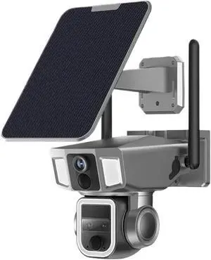 6K 12MP Dual Screen Solar Security Camera, 4G WiFi 3-Lens Outdoor CCTV Cam with 10X Zoom, Dual PIR & Auto Tracking 6K 12MP Dual Screen Solar Security Camera, 4G WiFi 3-Lens Outdoor CCTV Cam with 10X Zoom, Dual PIR & Auto Tracking