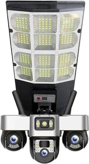 15MP Three Lens Solar Street Light Security Camera, 4G Outdoor IP66 Waterproof Cam with 3 LED Light Modes & Remote Control 15MP Three Lens Solar Street Light Security Camera, 4G Outdoor IP66 Waterproof Cam with 3 LED Light Modes & Remote Control