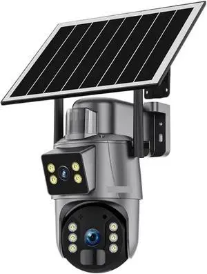 4K 8MP Dual Screen Solar Security Camera, 4G WiFi Outdoor CCTV Cam with PIR Detection, Light Alarm & Auto Tracking 4K 8MP Dual Screen Solar Security Camera, 4G WiFi Outdoor CCTV Cam with PIR Detection, Light Alarm & Auto Tracking