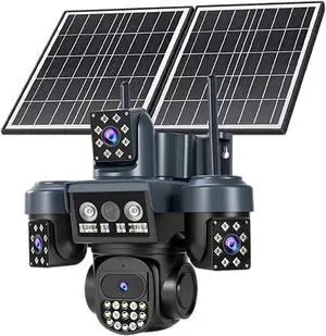 20MP 4-Lens AOV Solar Security Camera, 4G Outdoor Cam with 16000mAh Battery, AI Human Detection, Light Alarm & Two-Way Intercom 20MP 4-Lens AOV Solar Security Camera, 4G Outdoor Cam with 16000mAh Battery, AI Human Detection, Light Alarm & Two-Way Intercom