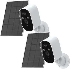 2 Pack 3MP Solar Wireless Security Cameras, Outdoor Battery Powered WiFi Cam with AI Human Detection, Two-Way Audio & Night Vision 2 Pack 3MP Solar Wireless Security Cameras, Outdoor Battery Powered WiFi Cam with AI Human Detection, Two-Way Audio & Night Vision