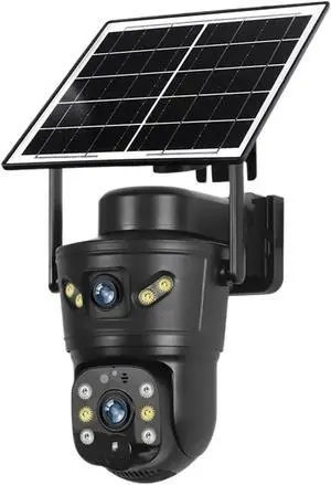 4K 8MP Dual Lens Solar PTZ Security Camera, 4G WiFi Battery Powered Outdoor Cam with Auto Tracking & Waterproof Design 4K 8MP Dual Lens Solar PTZ Security Camera, 4G WiFi Battery Powered Outdoor Cam with Auto Tracking & Waterproof Design