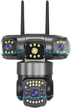 12MP 3-Lens 3-Screen Solar PTZ Outdoor Security Camera 10X Zoom 2.4G WiFi Auto Tracking 24/7 Continuous Recording 12MP 3-Lens 3-Screen Solar PTZ Outdoor Security Camera 10X Zoom 2.4G WiFi Auto Tracking 24/7 Continuous Recording