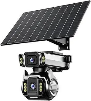 10MP Dual Lens Solar PTZ Security Camera, 12X Optical Zoom 4G AOV Surveillance Cam, 24/7 Continuous Video Recording Outdoor CCTV 10MP Dual Lens Solar PTZ Security Camera, 12X Optical Zoom 4G AOV Surveillance Cam, 24/7 Continuous Video Recording Outdoor CCTV