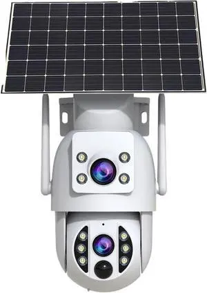 Wireless Solar Outdoor Security Camera,4K Dual Lens IP Cam with PIR Human Detection & Night Vision Built-in Battery Wireless Solar Outdoor Security Camera,4K Dual Lens IP Cam with PIR Human Detection & Night Vision Built-in Battery