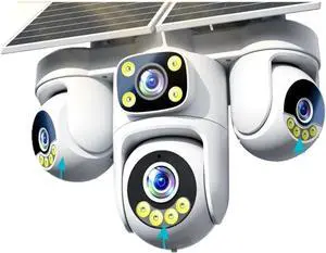 20MP 4 Lens 4 Screen AOV Solar Security Camera, 4G SIM Outdoor IP Cam with Triple PTZ, Color Night Vision & Two-Way Audio 20MP 4 Lens 4 Screen AOV Solar Security Camera, 4G SIM Outdoor IP Cam with Triple PTZ, Color Night Vision & Two-Way Audio