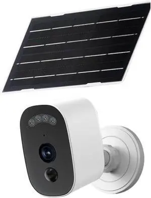 Solar Outdoor Security Camera, 2K 2.4G WiFi IP Surveillance Cam with PIR Human Detection, Color Night Vision for Home Protectio Solar Outdoor Security Camera, 2K 2.4G WiFi IP Surveillance Cam with PIR Human Detection, Color Night Vision for Home Protectio