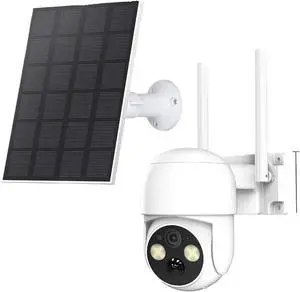 3MP Pan Tilt Solar Security Camera with 355° Rotation, 6000mAh Battery, Full Color Night Vision, PIR Detection, IP65 Waterproof 3MP Pan Tilt Solar Security Camera with 355° Rotation, 6000mAh Battery, Full Color Night Vision, PIR Detection, IP65 Waterproof