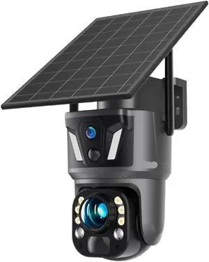8MP 4G Solar Powered PTZ Security Camera, Dual Lens Dual Screen 99X Zoom Outdoor WiFi CCTV Cam with PIR Motion Detection & Auto Tracking(WiFi Cam Add 64GB) 8MP 4G Solar Powered PTZ Security Camera, Dual Lens Dual Screen 99X Zoom Outdoor WiFi CCTV Cam with PIR Motion Detection & Auto Tracking(WiFi Cam Add 64GB)