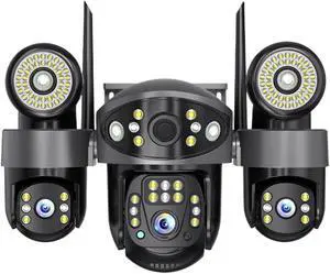 6MP Three Lens WiFi PTZ Security Cam Floodlight Night Vision Surveillance(US_WiFi) 6MP Three Lens WiFi PTZ Security Cam Floodlight Night Vision Surveillance(US_WiFi)