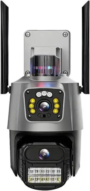 12MP 6K Three Lens Dual Screen PTZ Surveillance Device, 8X Zoom Auto Tracking Outdoor WiFi Home Security Cam(8MP NO SD Card) 12MP 6K Three Lens Dual Screen PTZ Surveillance Device, 8X Zoom Auto Tracking Outdoor WiFi Home Security Cam(8MP NO SD Card)