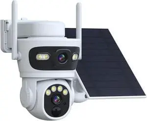 6MP Solar Camera Dual Lens WiFi PTZ Camera Built-in Battery Video Surveillance Camera Long Time Standby(6MP 32G SD Card) 6MP Solar Camera Dual Lens WiFi PTZ Camera Built-in Battery Video Surveillance Camera Long Time Standby(6MP 32G SD Card)