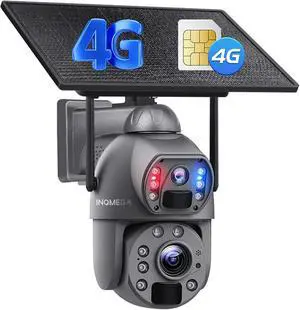 50X Optical Zoom Solar Security Camera, 4G LTE Card, Dual 6MP Lens Surveillance Camera Outside with Solar Panel 50X Optical Zoom Solar Security Camera, 4G LTE Card, Dual 6MP Lens Surveillance Camera Outside with Solar Panel