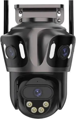 Three Screen WiFi IP Camera Outdoor Dual Lens Camera Ai Human Detection Waterproof CCTV Video Security Camera ICsee(AU Plug,3 Lens) Three Screen WiFi IP Camera Outdoor Dual Lens Camera Ai Human Detection Waterproof CCTV Video Security Camera ICsee(AU Plug,3 Lens)