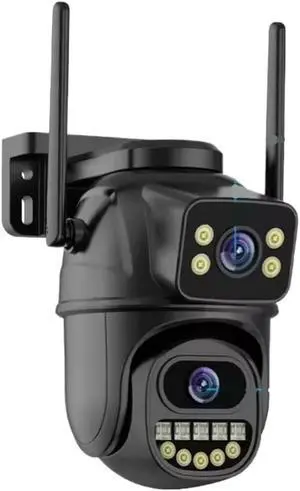 4K Dual Lens Dual Screen Outdoor WiFi PTZ Security Cam AI Auto Tracking Audio Video Surveillance(EU Plug,8MP NO SD Card) 4K Dual Lens Dual Screen Outdoor WiFi PTZ Security Cam AI Auto Tracking Audio Video Surveillance(EU Plug,8MP NO SD Card)