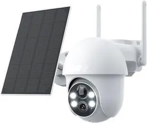 5MP 2K Solar Powered Outdoor PTZ Security Camera, Rechargeable Battery, PIR Human Detection, Full Color Night Vision WiFi Surveillance Cam(2K 5MP Grey) 5MP 2K Solar Powered Outdoor PTZ Security Camera, Rechargeable Battery, PIR Human Detection, Full Color Night Vision WiFi Surveillance Cam(2K 5MP Grey)
