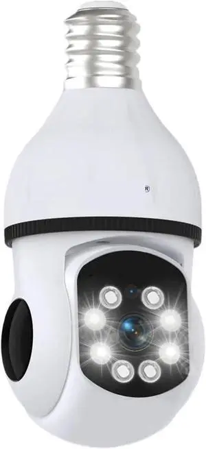 8MP 4K E27 WiFi Light Bulb Security Camera with Spotlight, 360° Panoramic IP Cam, AI Motion Detection Indoor Surveillance Camera(2MP) 8MP 4K E27 WiFi Light Bulb Security Camera with Spotlight, 360° Panoramic IP Cam, AI Motion Detection Indoor Surveillance Camera(2MP)