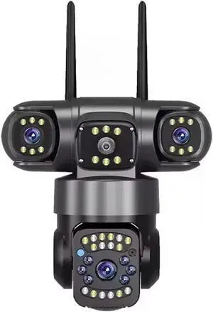 6MP Triple Lens Security Camera, Ultra Wide View with Auto Tracking, No Monitoring Blind Spots, Supports Separately Purchased SD Card for Remote Surveillance(W18) 6MP Triple Lens Security Camera, Ultra Wide View with Auto Tracking, No Monitoring Blind Spots, Supports Separately Purchased SD Card for Remote Surveillance(W18)