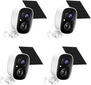 2K FHD Solar Powered Security Cameras Wireless Outdoor,WiFi Wireless Cameras,Outside Cameras for Home Security,AI Motion Detection,Color Night Vision,Spotlight,Siren Alarm,SD/Cloud Storage,4 Pack 2K FHD Solar Powered Security Cameras Wireless Outdoor,WiFi Wireless Cameras,Outside Cameras for Home Security,AI Motion Detection,Color Night Vision,Spotlight,Siren Alarm,SD/Cloud Storage,4 Pack
