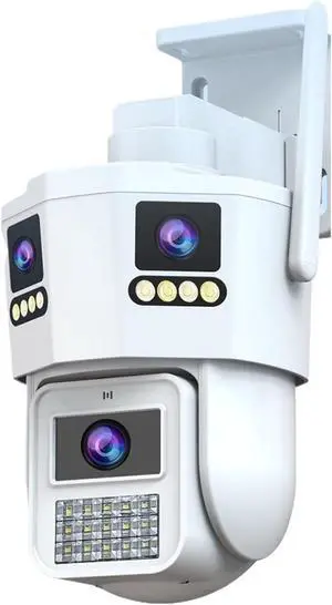 15MP Three-Lens PTZ Outdoor Security Camera, Triple Split Screen Display, Dual Band 5G WiFi, Night Vision & AI Auto Tracking CCTV Surveillance Camera(US Plug_6MP CAM) 15MP Three-Lens PTZ Outdoor Security Camera, Triple Split Screen Display, Dual Band 5G WiFi, Night Vision & AI Auto Tracking CCTV Surveillance Camera(US Plug_6MP CAM)